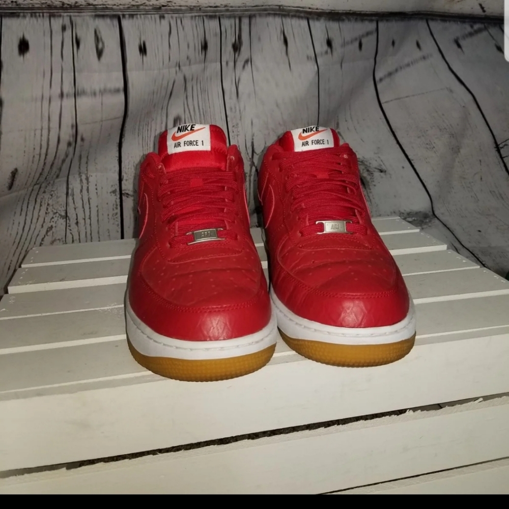 Like New Nike Af1 "Red Python" Low Tops - image 2